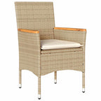 Garten Essgruppe mit Kissen 5 pcs Beige Poly-Rattan