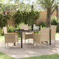 Garten Essgruppe mit Kissen 5 pcs Beige Poly-Rattan