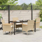Garten Essgruppe mit Kissen 5 pcs Beige Poly-Rattan