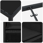 Garten Essgruppe mit Kissen 5 pcs Schwarz Poly-Rattan