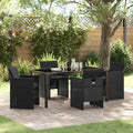 Garten Essgruppe mit Kissen 5 pcs Schwarz Poly-Rattan