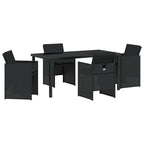 Garten Essgruppe mit Kissen 5 pcs Schwarz Poly-Rattan