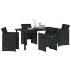 Garten Essgruppe mit Kissen 5 pcs Schwarz Poly-Rattan