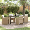 Garten Essgruppe mit Kissen 5 pcs Beige Poly-Rattan