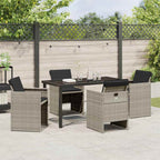 Garten Essgruppe mit Kissen 5 pcs Hellgrau Poly-Rattan