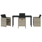 Garten Essgruppe mit Kissen 5 pcs Hellgrau Poly-Rattan