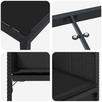 Garten Essgruppe mit Kissen 5 pcs Schwarz Poly-Rattan