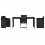 Garten Essgruppe mit Kissen 5 pcs Schwarz Poly-Rattan