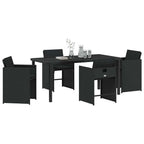 Garten Essgruppe mit Kissen 5 pcs Schwarz Poly-Rattan