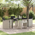 Garten Essgruppe mit Kissen 5 pcs Hellgrau Poly-Rattan
