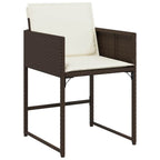 Garten Essgruppe mit Kissen 5 pcs Braun Poly-Rattan
