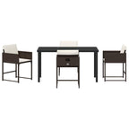 Garten Essgruppe mit Kissen 5 pcs Braun Poly-Rattan