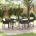 Garten Essgruppe mit Kissen 5 pcs Braun Poly-Rattan