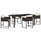 Garten Essgruppe mit Kissen 5 pcs Braun Poly-Rattan