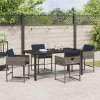 Garten Essgruppe mit Kissen 5 pcs Grau Poly-Rattan