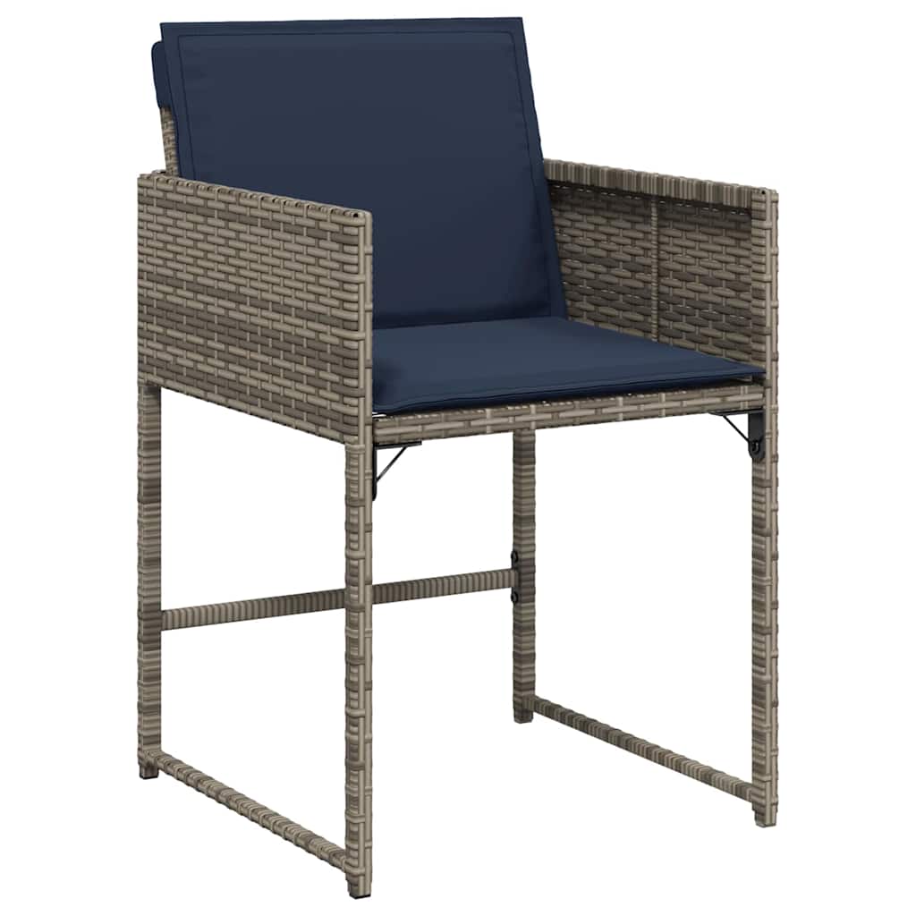Garten Essgruppe mit Kissen 5 pcs Grau Poly-Rattan