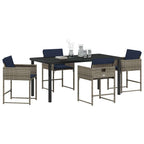 Garten Essgruppe mit Kissen 5 pcs Grau Poly-Rattan
