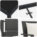 Garten Essgruppe mit Kissen 5 pcs Schwarz Poly-Rattan
