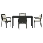 Garten Essgruppe mit Kissen 5 pcs Schwarz Poly-Rattan