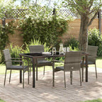 Garten Essgruppe mit Kissen 5 pcs Grau Poly-Rattan