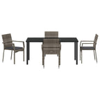Garten Essgruppe mit Kissen 5 pcs Grau Poly-Rattan