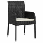 Garten Essgruppe mit Kissen 5 pcs Schwarz Poly-Rattan