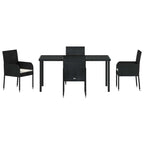 Garten Essgruppe mit Kissen 5 pcs Schwarz Poly-Rattan