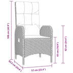 Garten Essgruppe mit Kissen 5 pcs Grau Poly-Rattan