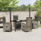 Garten Essgruppe mit Kissen 5 pcs Grau Poly-Rattan