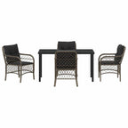Garten Essgruppe mit Kissen 5 pcs Grau Poly-Rattan