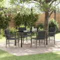 Garten Essgruppe mit Kissen 5 pcs Grau Poly-Rattan