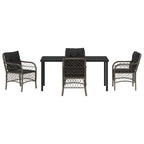 Garten Essgruppe mit Kissen 5 pcs Grau Poly-Rattan