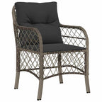 Garten Essgruppe mit Kissen 7 pcs Grau Poly-Rattan