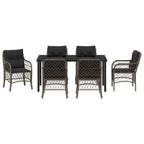 Garten Essgruppe mit Kissen 7 pcs Grau Poly-Rattan