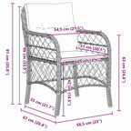 Garten Essgruppe mit Kissen 7 pcs Grau Poly-Rattan