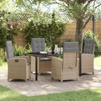 Garten Essgruppe mit Kissen 5 pcs Beige Poly-Rattan