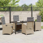 Garten Essgruppe mit Kissen 5 pcs Beige Poly-Rattan