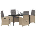 Garten Essgruppe mit Kissen 5 pcs Beige Poly-Rattan