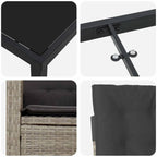 Garten Essgruppe mit Kissen 5 pcs Hellgrau Poly-Rattan