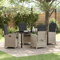 Garten Essgruppe mit Kissen 5 pcs Hellgrau Poly-Rattan