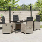 Garten Essgruppe mit Kissen 5 pcs Hellgrau Poly-Rattan