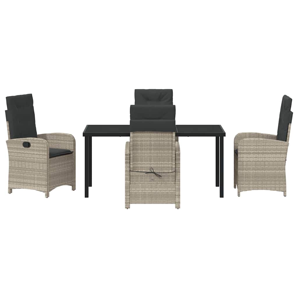 Garten Essgruppe mit Kissen 5 pcs Hellgrau Poly-Rattan