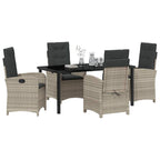 Garten Essgruppe mit Kissen 5 pcs Hellgrau Poly-Rattan