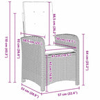 Garten Essgruppe mit Kissen 5 pcs Hellgrau Poly-Rattan