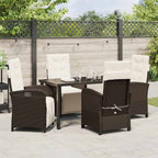 Garten Essgruppe mit Kissen 5 pcs Braun Poly-Rattan