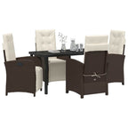 Garten Essgruppe mit Kissen 5 pcs Braun Poly-Rattan