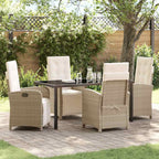 Garten Essgruppe mit Kissen 5 pcs Beige Poly-Rattan