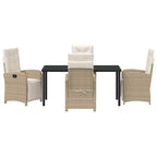 Garten Essgruppe mit Kissen 5 pcs Beige Poly-Rattan