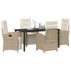 Garten Essgruppe mit Kissen 5 pcs Beige Poly-Rattan