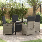 Garten Essgruppe mit Kissen 5 pcs Hellgrau Poly-Rattan